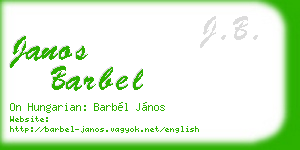 janos barbel business card