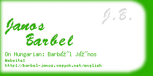 janos barbel business card